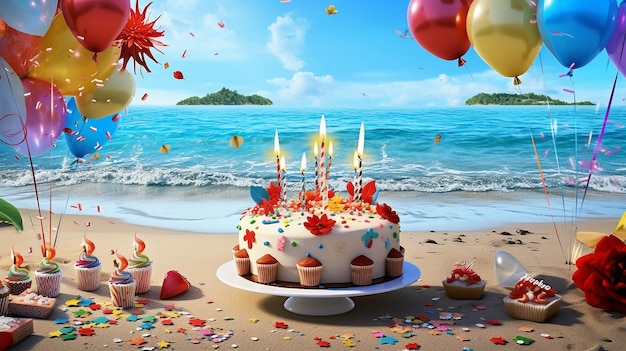 clip de pastel de cumpleaños imagen creativa fotográfica de alta definición