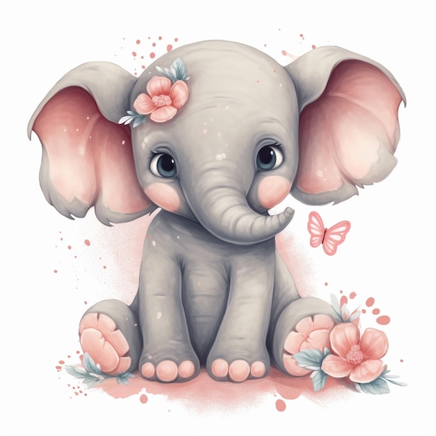 Foto clipart del bebé elefante