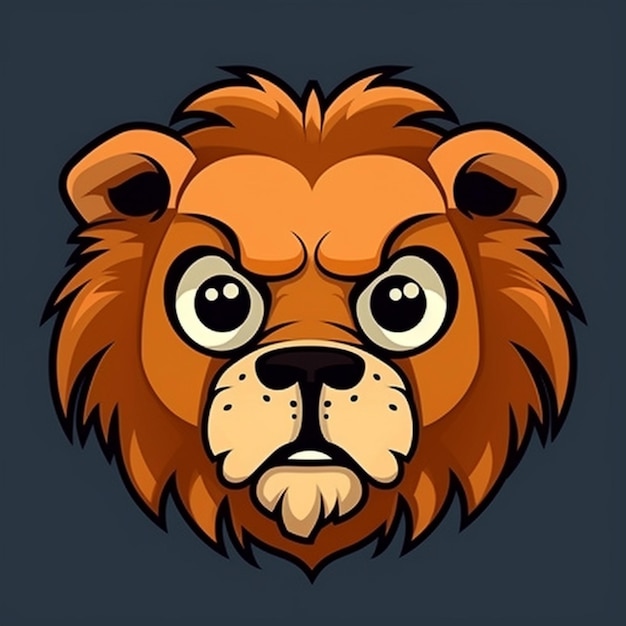 Clipart de cara de león de dibujos animados