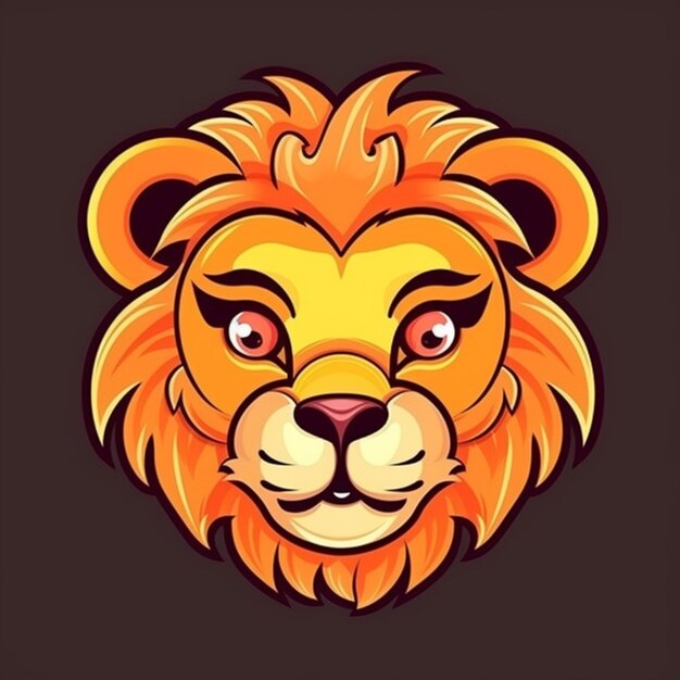 Clipart de cara de león de dibujos animados