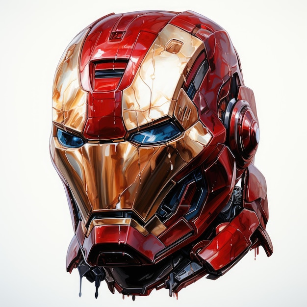 Clipart de aquarela pintado à mão Capacete do Homem de Ferro