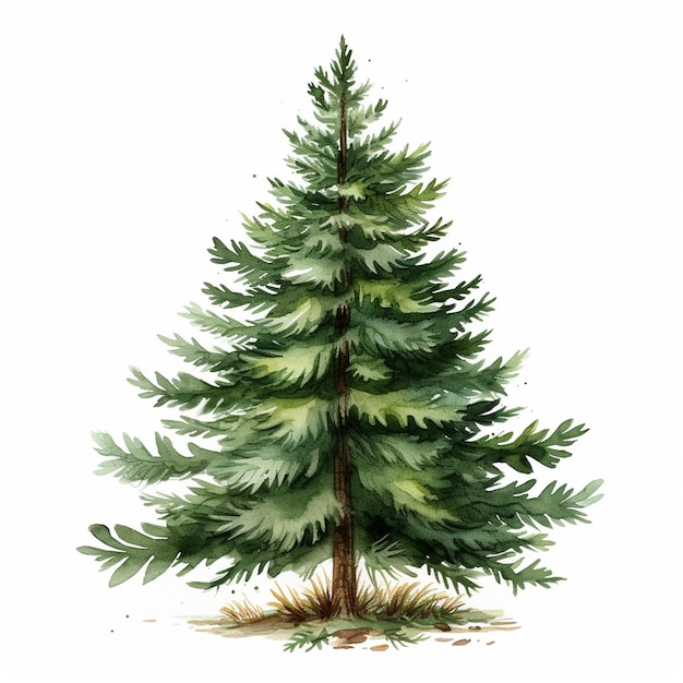 clipart de árvore de natal estilo floresta fundo branco 2