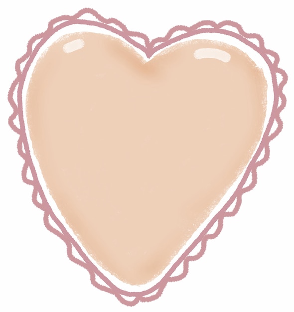 Foto clipart de coração bege, ilustração de coração em pastel, elemento de amor delicado, decoração de dia dos namorados, chá de bebê