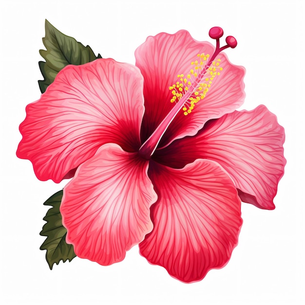 Foto clipart de flor tropical de hibisco isolado em branco