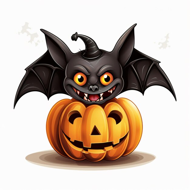 Clipart de fundo branco de morcego de Halloween