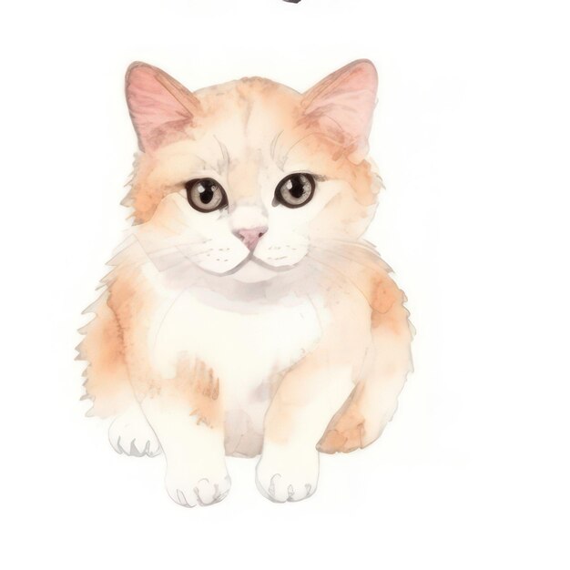 Clipart de gato aquarela imagens de desenho animado de gato cute ilustração de animais de estimação gatinha gatinha cute fundo branco