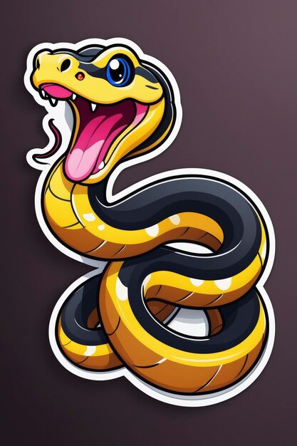 Clipart de ilustração vetorial de adesivo de cobra