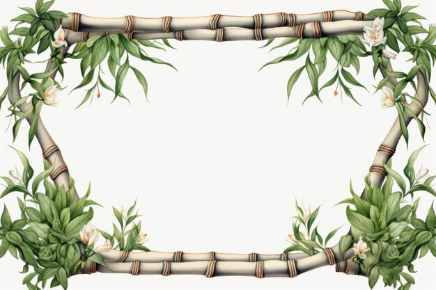 Clipart de moldura de bambu abraça a elegância da natureza com designs complexos