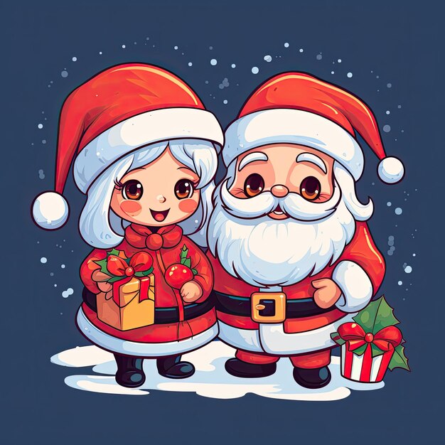 Foto clipart de natal colorido e fofo em vetor 4k