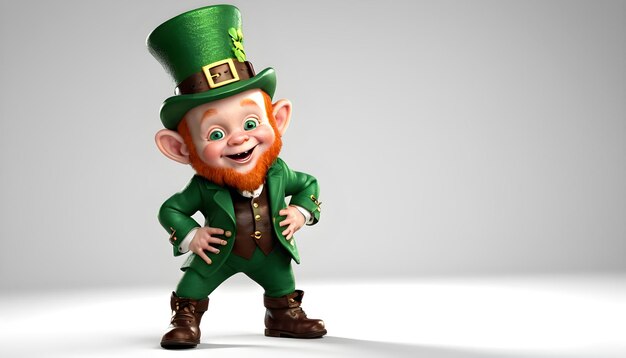 Clipart do Bebê Leprechaun em fundo branco