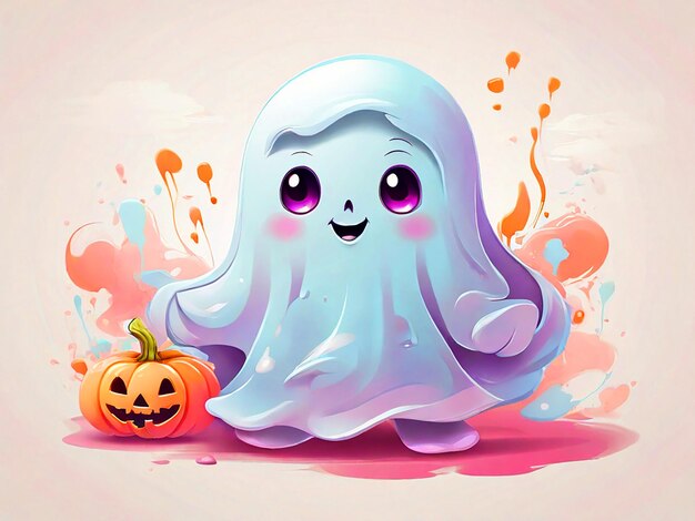 Clipart es un fantasma lindo, es esencial para Halloween, diseño de camiseta.
