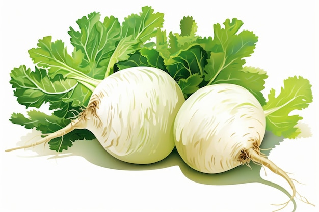 Clipart Kohlrabi vibrante em uma relação de aspecto dinâmica de 32