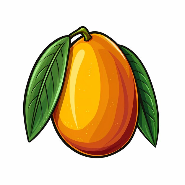 Foto el clipart plano del mango