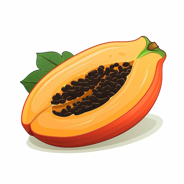 Foto el clipart plano de la papaya