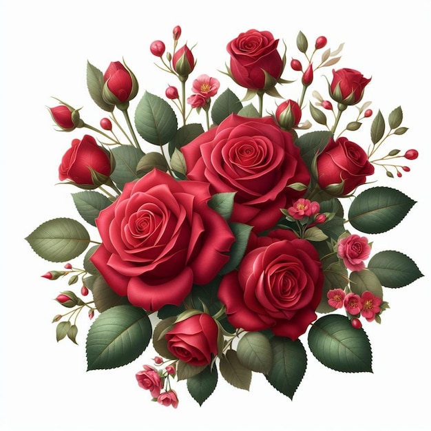 el clipart de la rosa el vector la tarjeta floral el clipart del ramo de flores