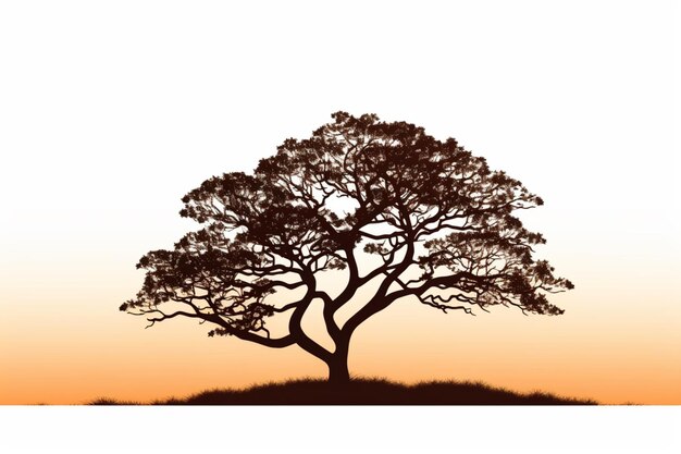 Foto clipart de una silueta de árbol que abraza la belleza de la naturaleza