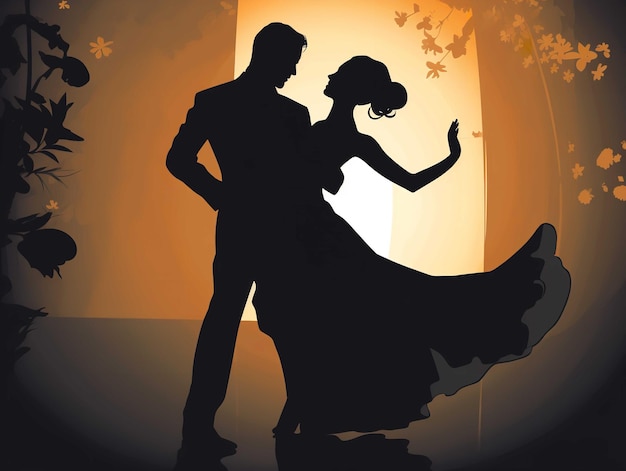 Foto clipart de silueta de baile de boda