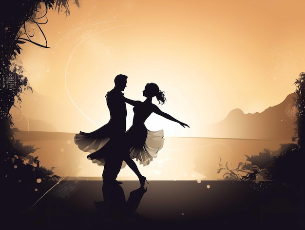 Clipart de silueta de baile de boda