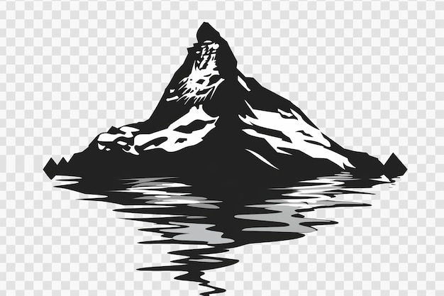 Clipart de silueta de montaña en formato png dibujo de boceto de naturaleza para paisajes escénicos
