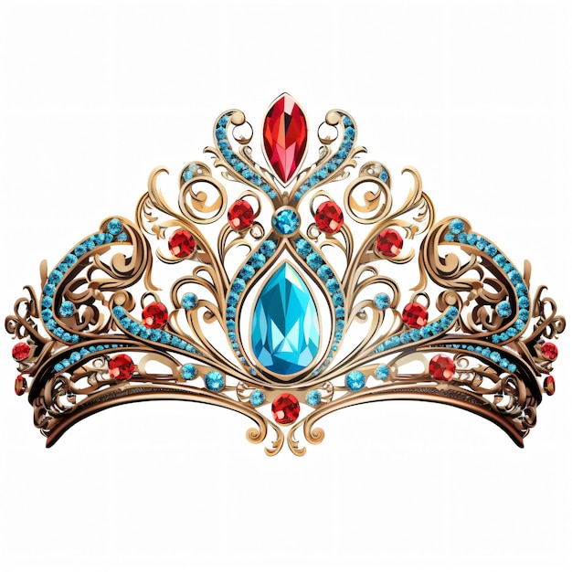 Clipart de tiara de fantasía aislado en un fondo blanco