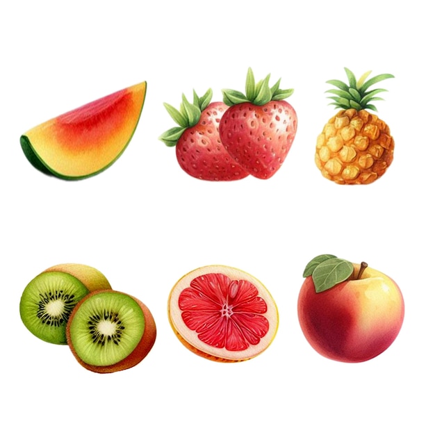 Foto cliparts de frutas aquarela