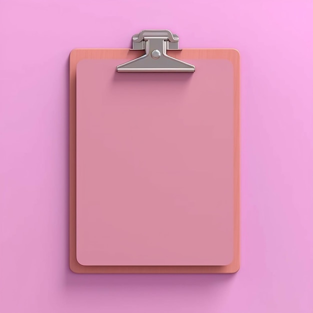 Clipboard rosado en blanco para la presentación de escritura Generado por IA