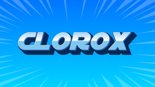 Foto clorox 3d texto azul