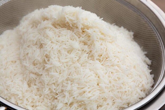 Close de arroz branco texturizado