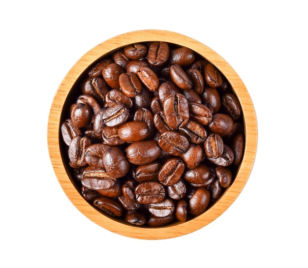 Close de grãos de café torrados