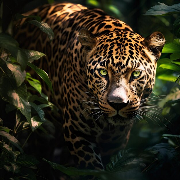 close de leopardo na floresta