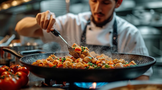 Foto close de um chef se preparando, destacando a beleza da simplicidade