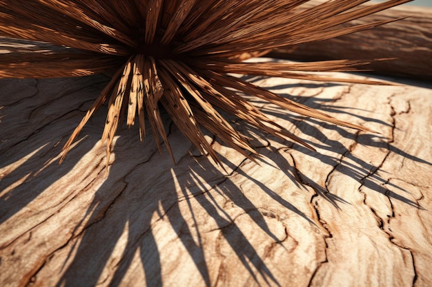 Close de um tronco de palmeira Washingtonia revelando sombras cativantes Beleza natural capturada com detalhes requintados gerada por IA