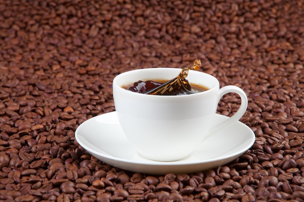 Close de uma xícara de café