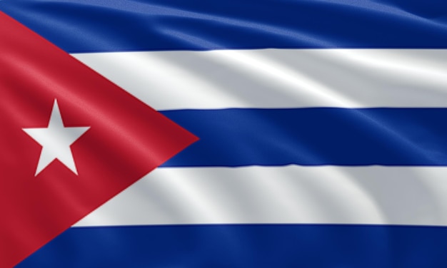 close up agitando a bandeira de Cuba símbolos da bandeira de Cuba