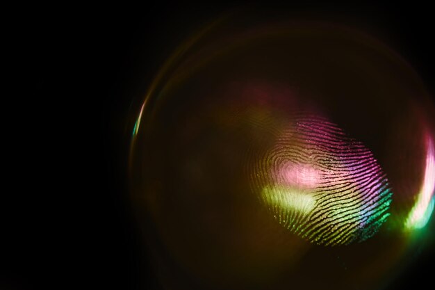 Close up bela impressão digital colorida abstrata na textura de fundo para design Fotografia macro