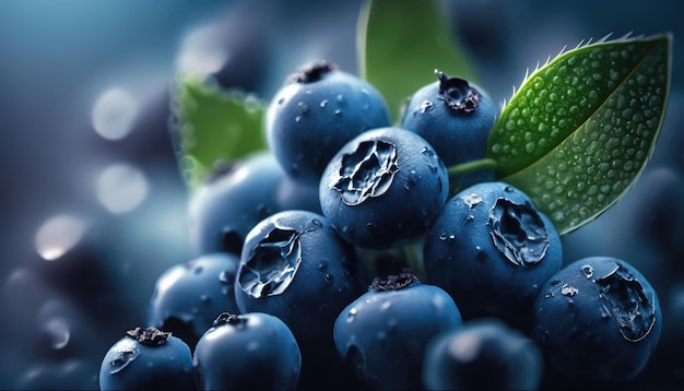 Close up Blaubeeren Full-Frame-Hintergrund mit frischem Obst Generierte AI