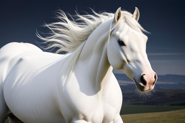 close up caballo en fondo borroso