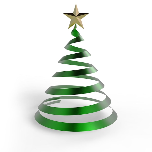 Close-up da árvore de Natal contra fundo branco