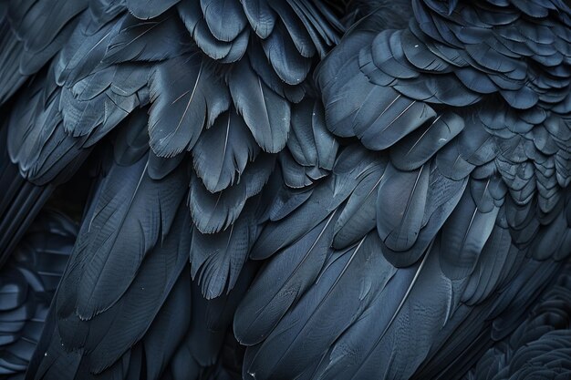 Foto close-up da asa de um pássaro emplumado em detalhes requintados conceito de estudo de ornitologia