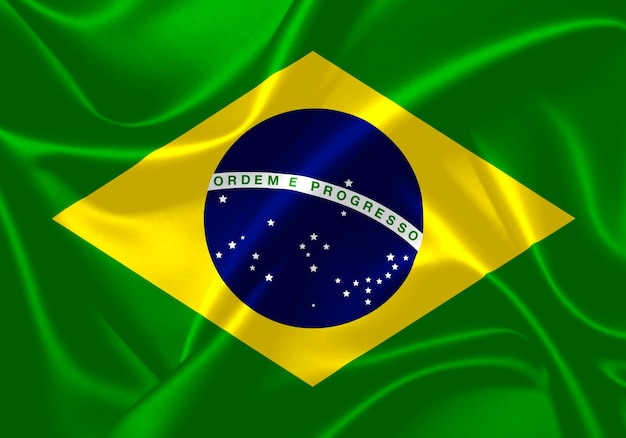 Close-up da bandeira brasileira