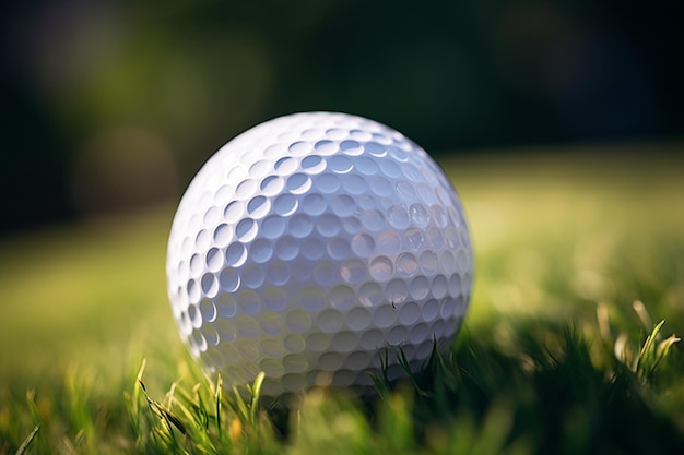 Close-up da bola de golfe