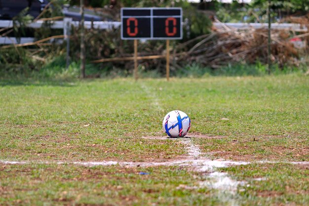 Foto close-up da bola no campo