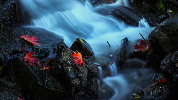 Foto close-up da cachoeira