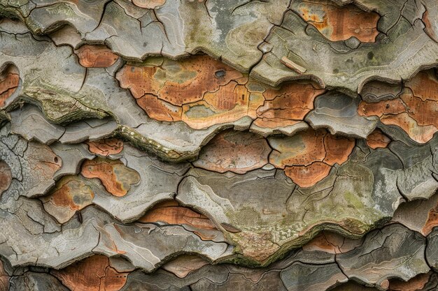 Foto close-up da casca de uma árvore de bordo de casca listrada acer capillipes também conhecida como bordo de cortiça-cobra