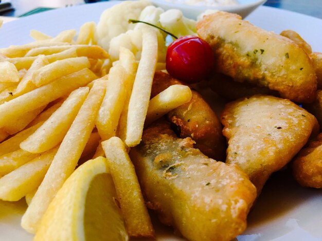Close-up da comida servida