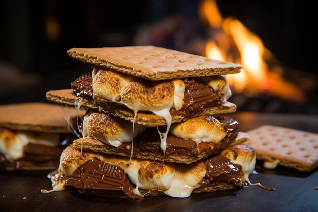 Close-up da confeitaria favorita americana S'mores