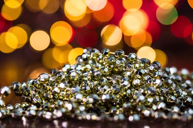 Foto close-up da decoração de natal na mesa