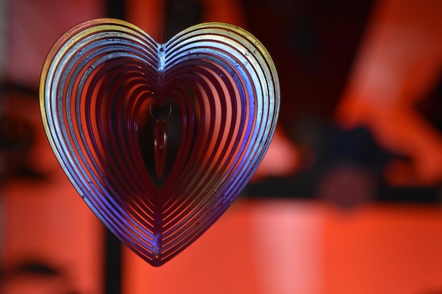Foto close-up da decoração em forma de coração