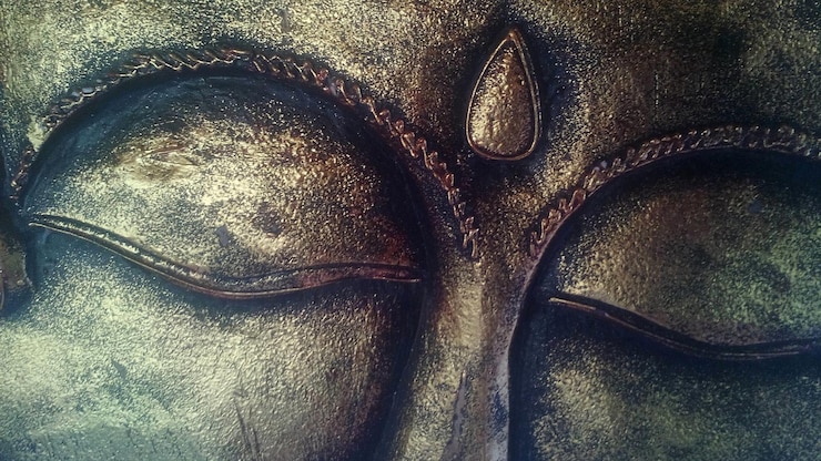 Foto close-up da estátua de buda