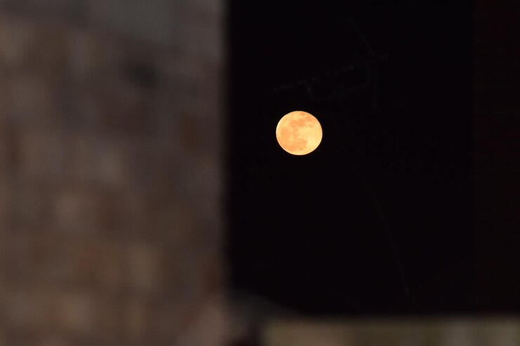 Foto close-up da lua à noite